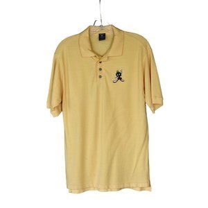 Vintage Men's Warner Bros Studio Yellow Embroidered Marvin Martian Polo Size S
